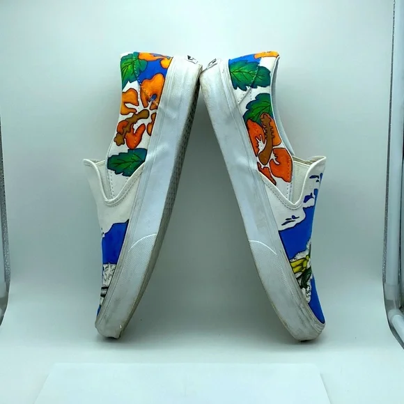 Custom artist design Vans classic slip-on Hawaiian surfboard theme One Of A Kind - Picture 6 of 12